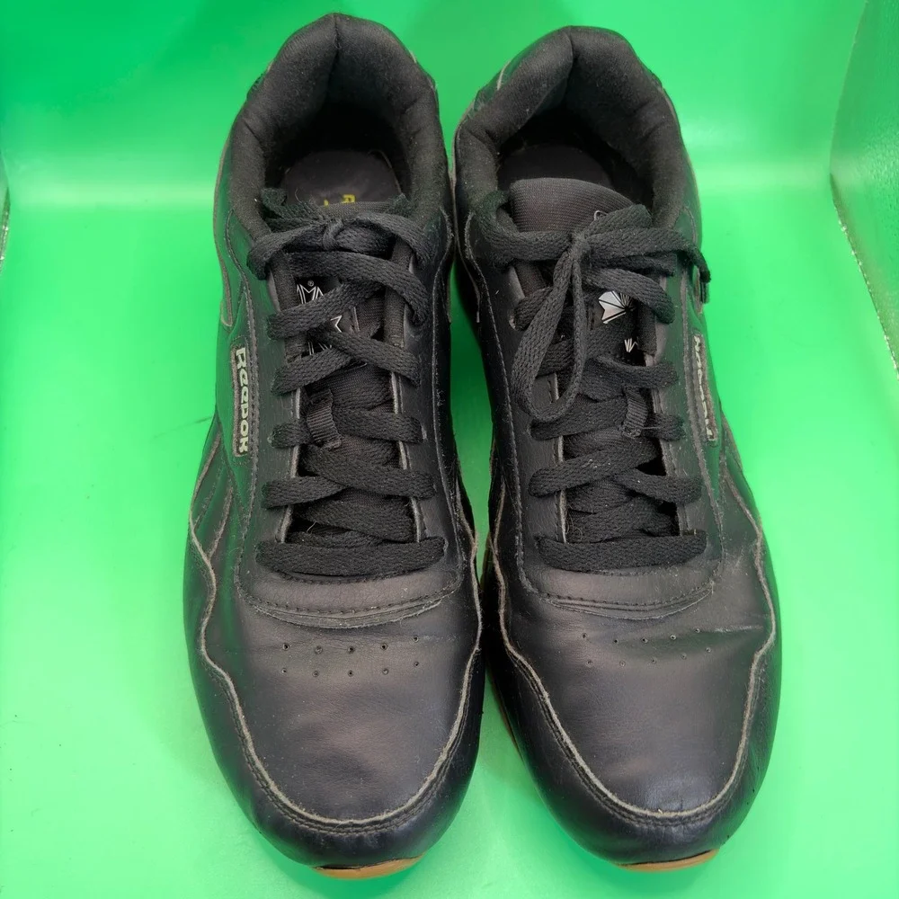 Reebok Classic Harman Leather Mens 11 Black‎ Gum Sole MemoryTech Sneakers CM9204
